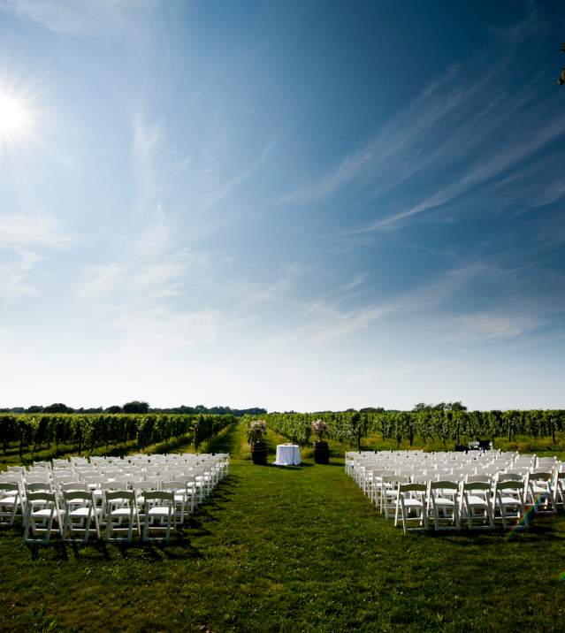 outdoor wedding setup