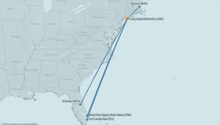 JetBlue Flight Map