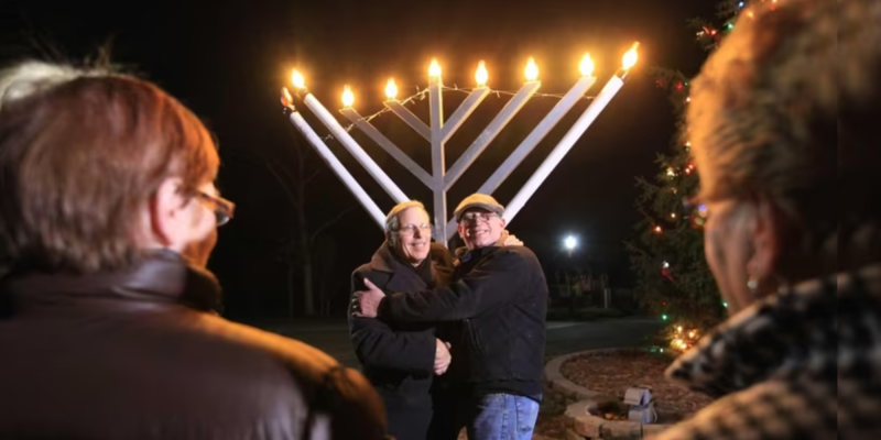 Menorah lighting
