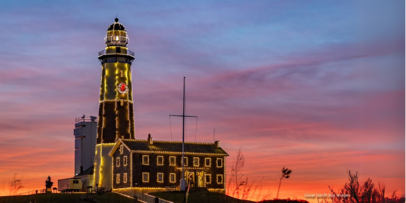Montauk lighthouse lighting