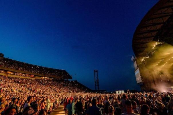 outdoor evening concert near the beach