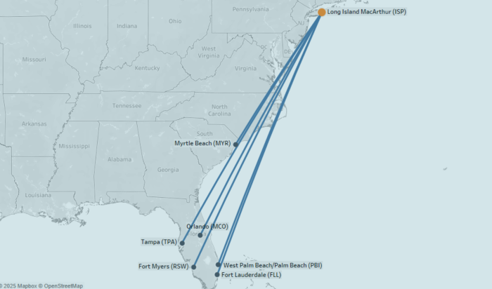 Frontier Flight Map