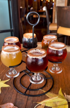 Pumpkin beer flight tap room
