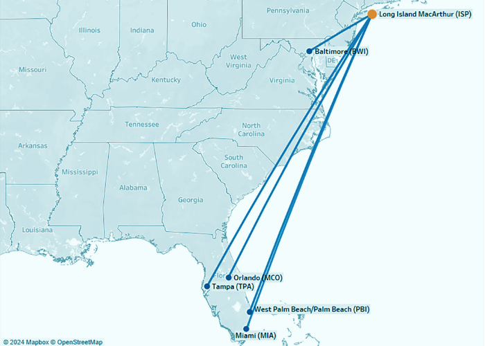 Southwest Flight Map