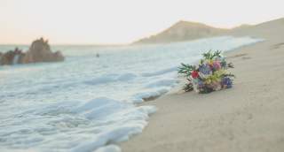 Wedding Bouquet on Beach