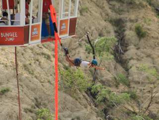 Woman Bungee Jumping