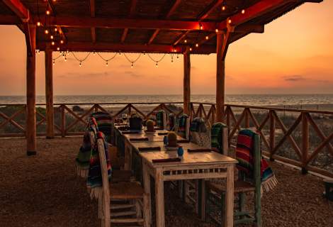 Rancho Tierra Sagrada Table Setting at Sunset