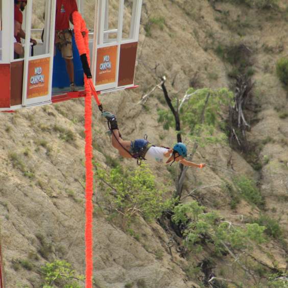 Woman Bungee Jumping