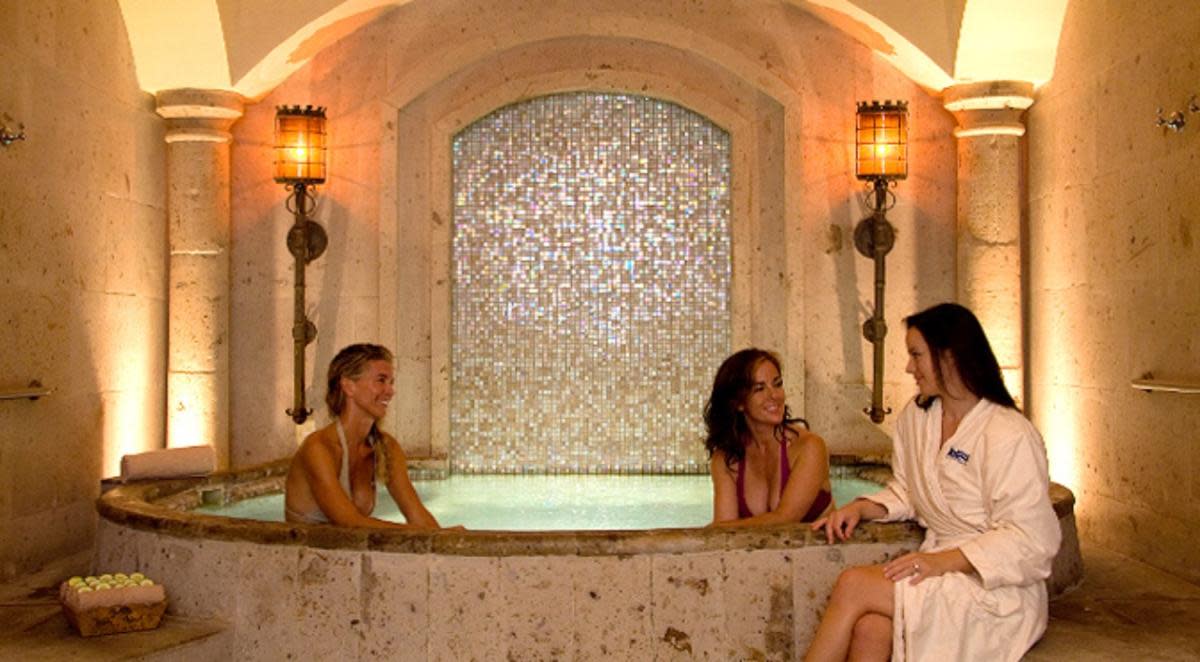 spa girls sunset beach