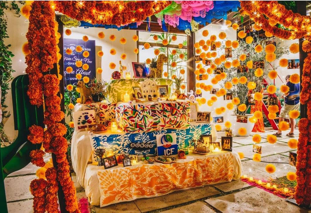 Dia de los Muertos altar at Flora Farms in Los Cabos, new Mexico