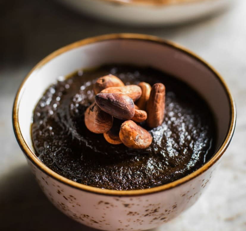 fotografía de platillo gourmete mole de cacao