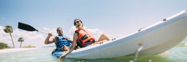 Couple In A Kayak At Panama City Beach, FL