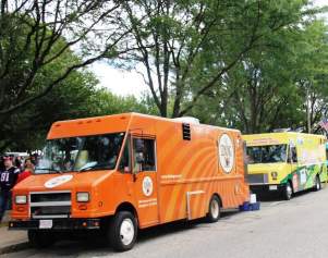 Food trucks line the street at the Panama City Beach Food Truck & Craft Beer Festival