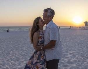 Romantic sunset on Panama City Beach Florida