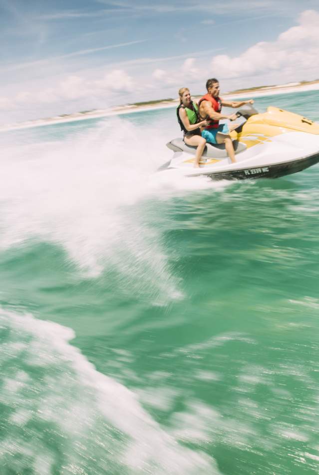Couple on jet ski