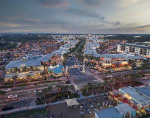 Pier Park aerial night
