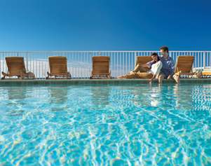 Poolside couple
