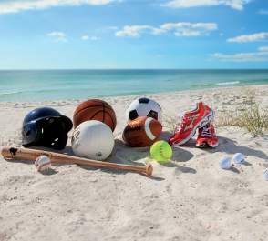 Sports Balls on the beach