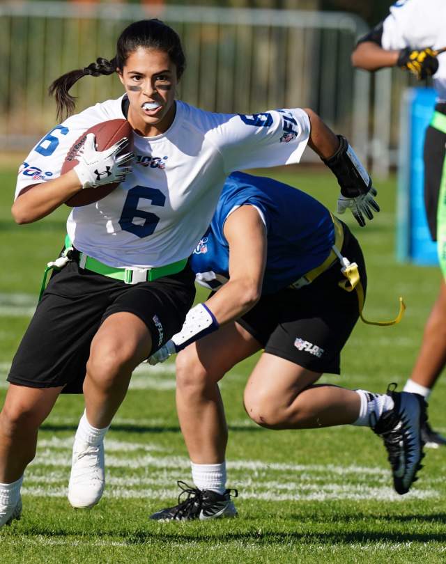 Flag football player