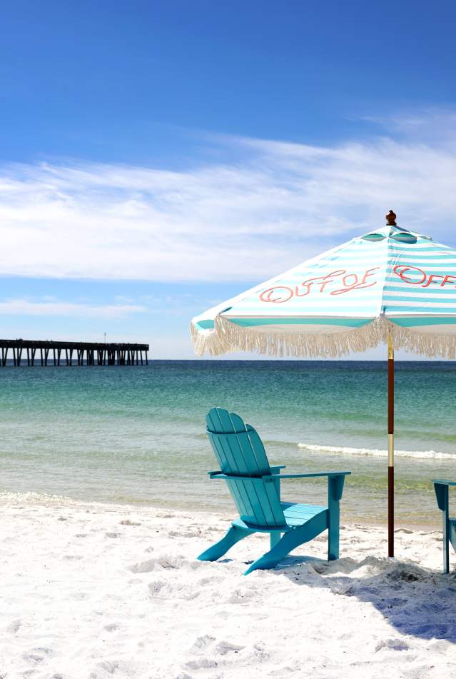 Beach chairs & umbrella