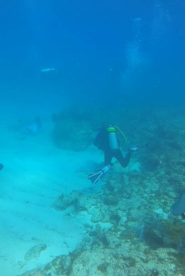 Group of 3 divers on the ocean floor in Panama City Beach