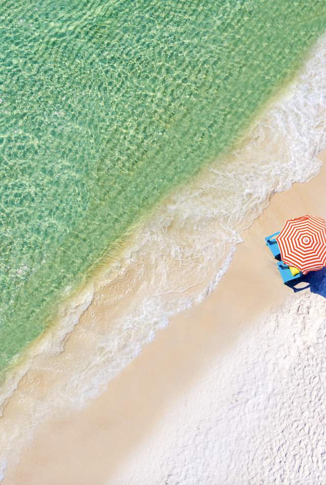 Beach umbrella aerial