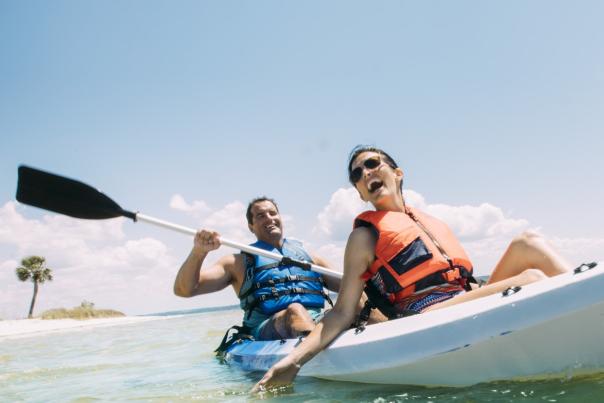 Couple In A Kayak At Panama City Beach, FL