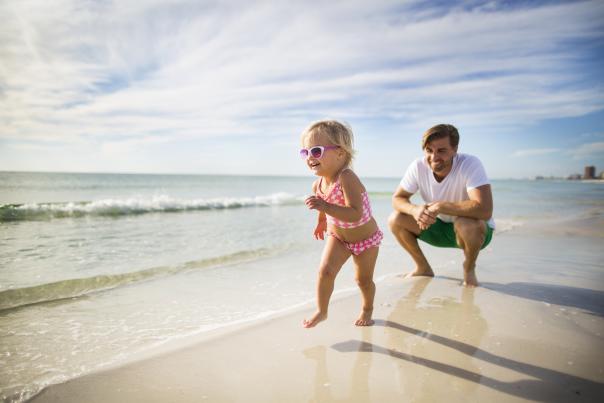 Child and dad family fun in Panama City Beach Florida