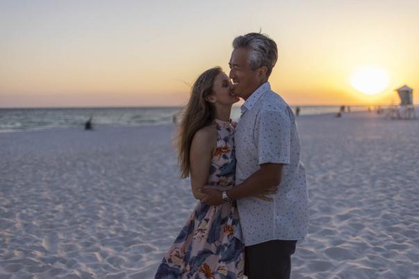 Romantic sunset on Panama City Beach Florida