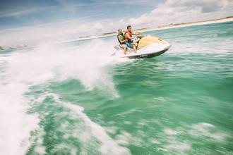 Couple on jet ski