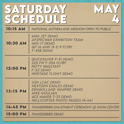 Sat air show schedule updated