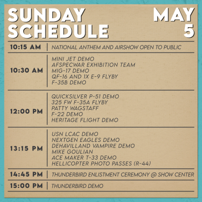 Sunday air show updated