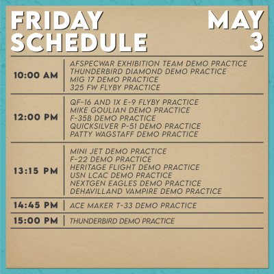Friday air show schedule updated