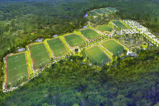 Soccer view PCB Sports Complex