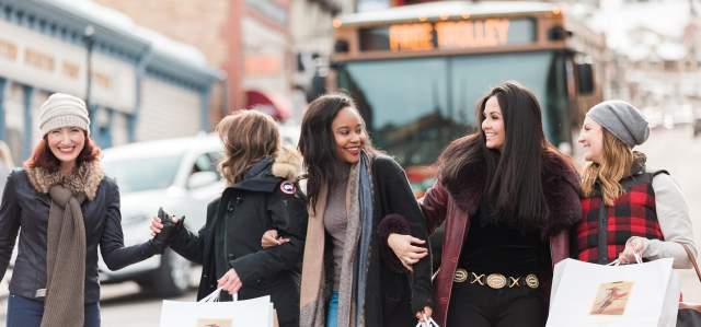 Women Shopping on Main Winter