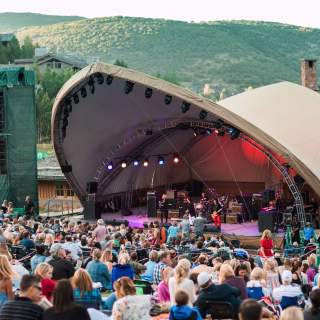 Crowd at outdoor concert at Deer Valley's Snowpark Amphitheater
