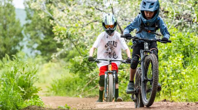 Two boys Mountain biking at Woodward Park City