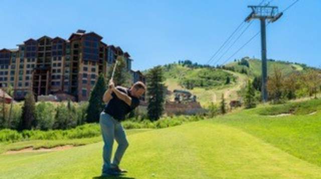 Man golfing at Canyons