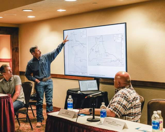 Man presenting at wasatch back economic summit