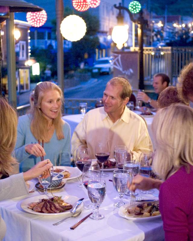 Outdoor Summer Dining Overlooking Historic Main Street