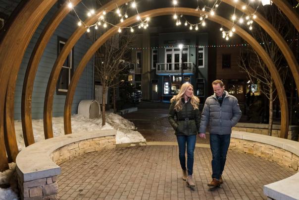 Couple on Main Street in the evening