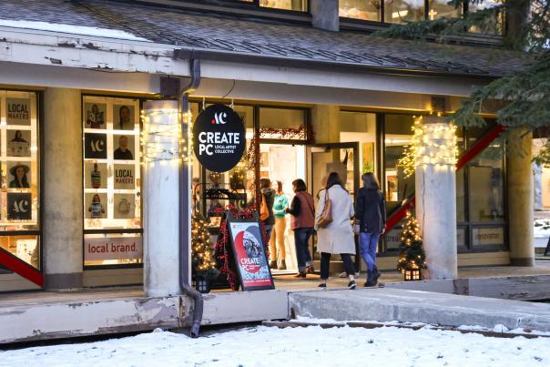 Front entrance view of the CREATE PC Holiday Market in Park City, UT