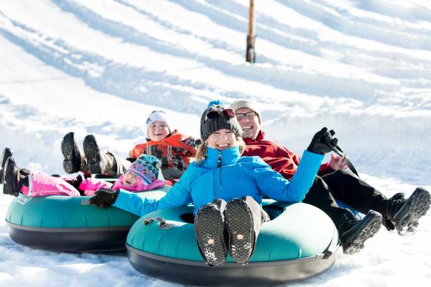Family enjoying snowtubing at Gorgoza Park