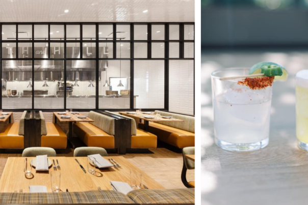 interior restaurant and two cocktails