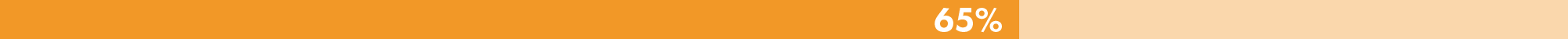 Sustainability Objective 6 Progress Bar 65 Percent in dark and light orange
