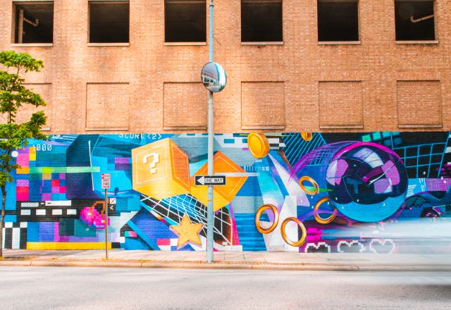 8-bit to 5G esports mural