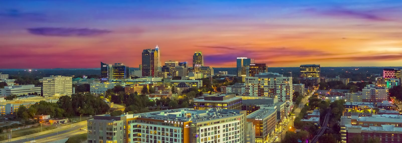 Raleigh Skyline with Smoky Hollow