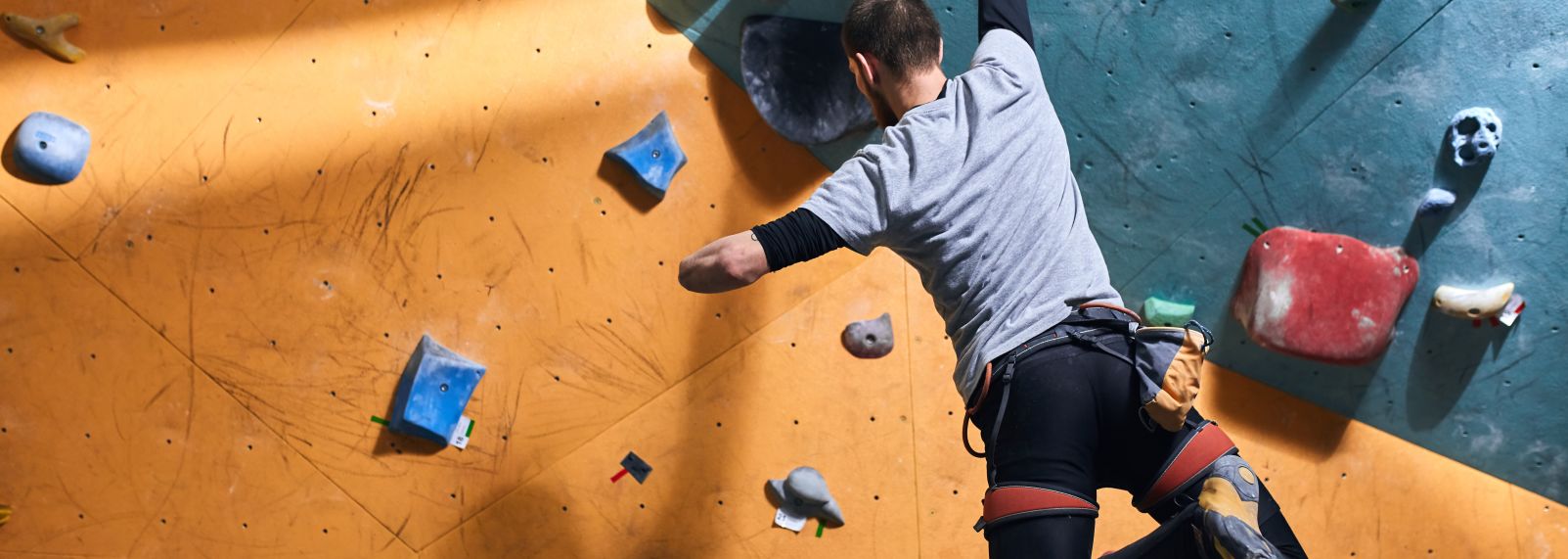 Adaptive climbing at Triangle Rock Club
