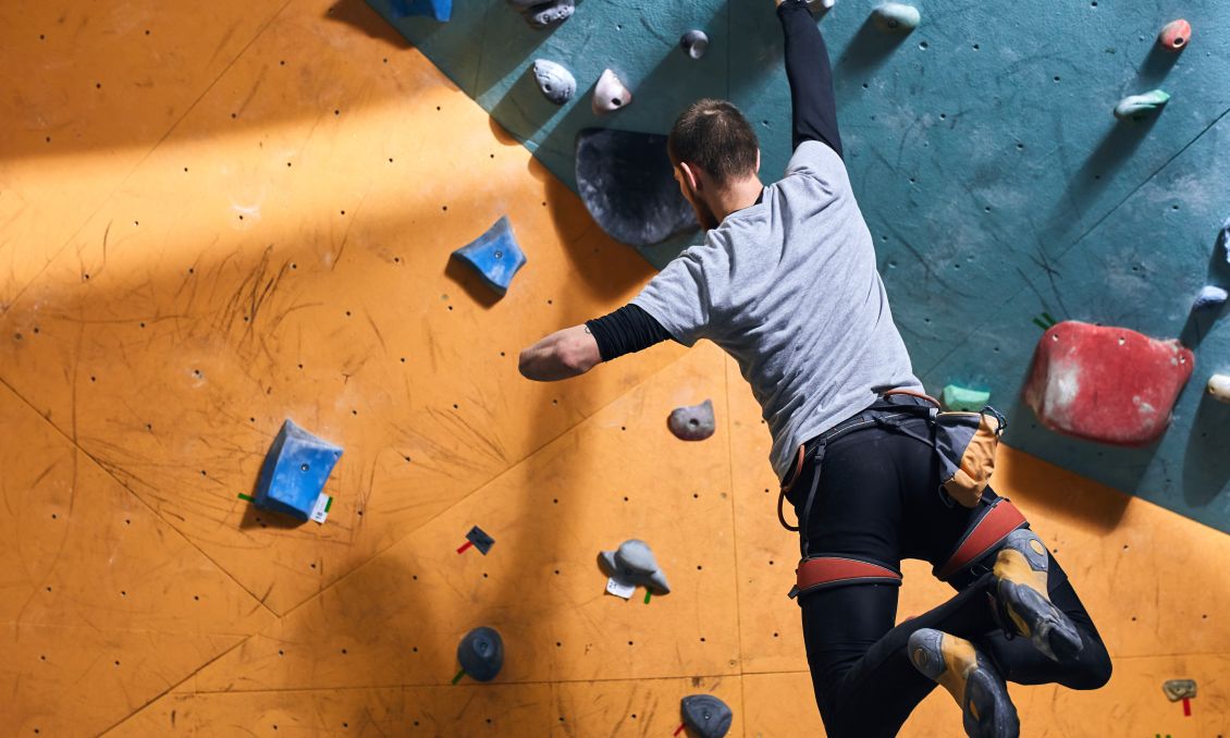 Adaptive climbing at Triangle Rock Club