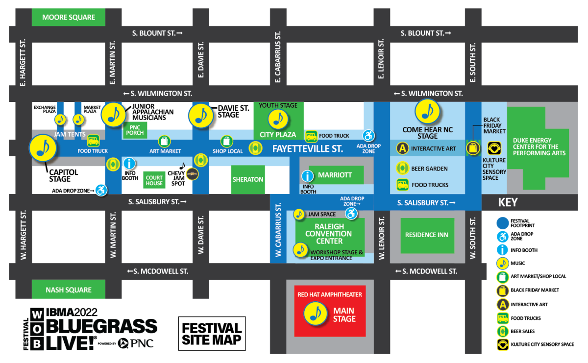 IBMA Bluegrass Live! 2022 Festival Map
